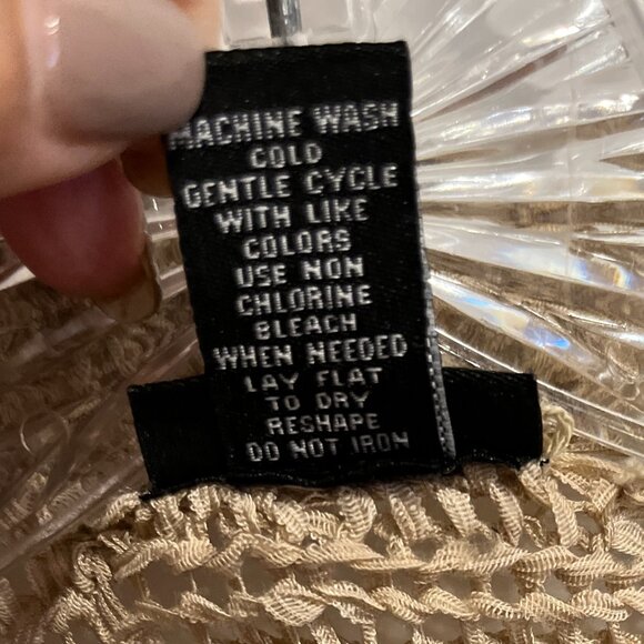 Rue 21 Crochet Open Weave Fringe Cardigan 3/4 sleeve Size Small Tan Beach Cover - Picture 8 of 10